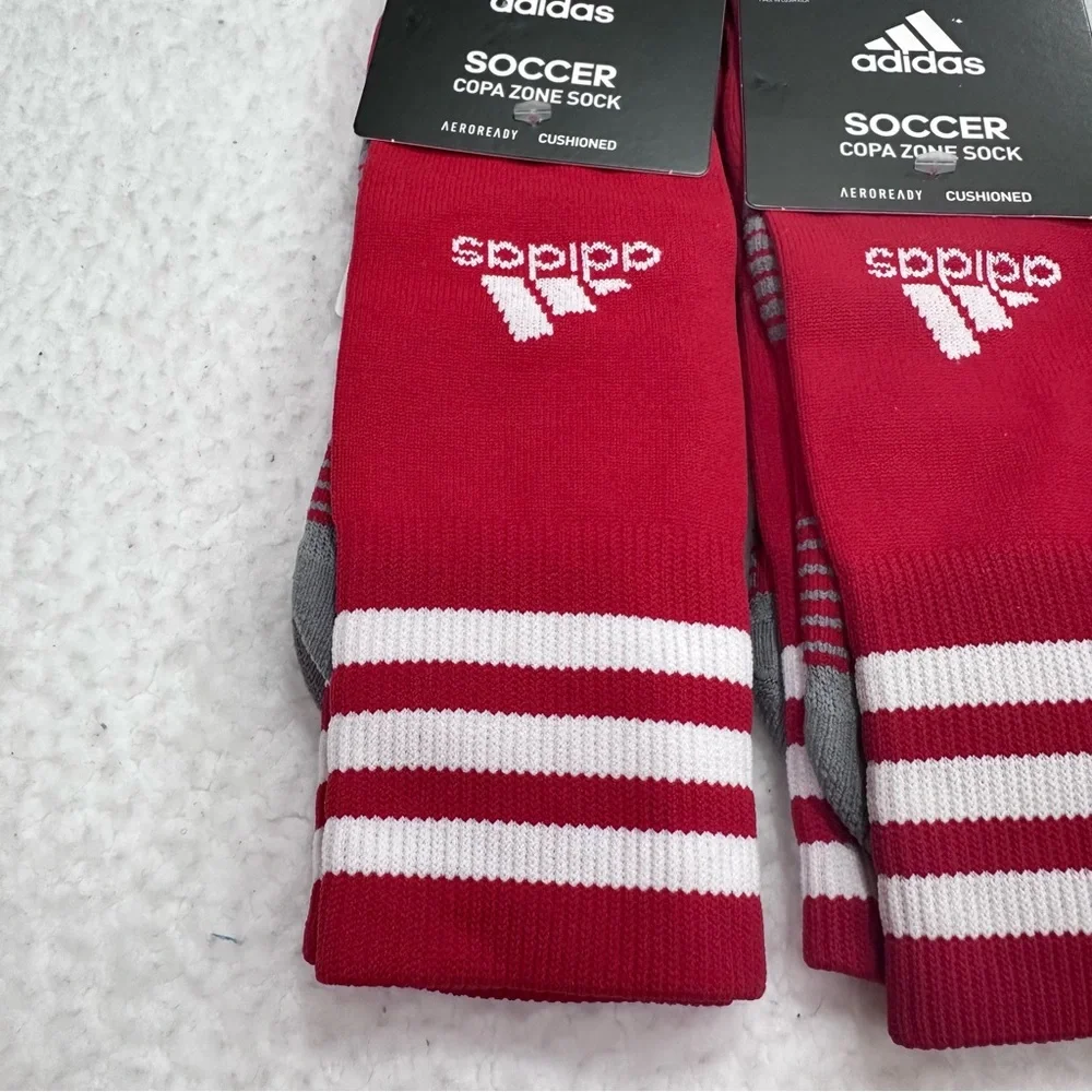 Adidas Red and White Copa Zone Soccer Socks